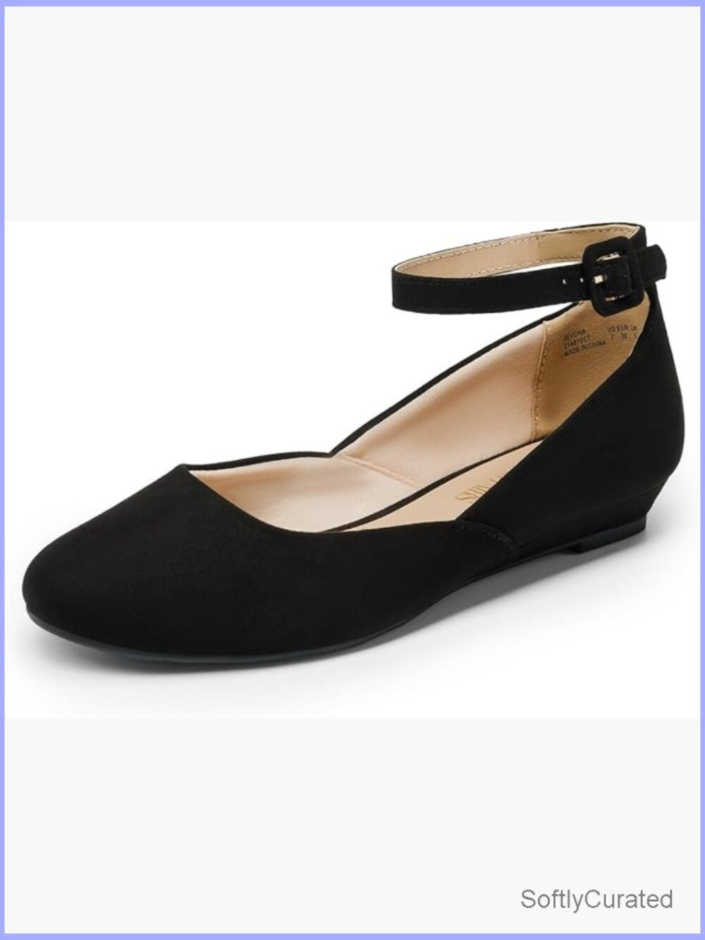 Women's Ballet Flats With Ankle Strap Wedge Comfortable Casual Shoes